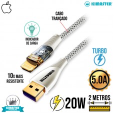 Cabo Lightning 2m Turbo 20W CB832 Kimaster - Branco